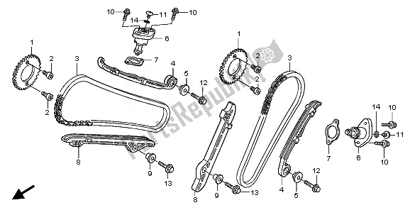 Wszystkie części do ? A? Cuch Krzywkowy I Napinacz Honda XL 125V 2011