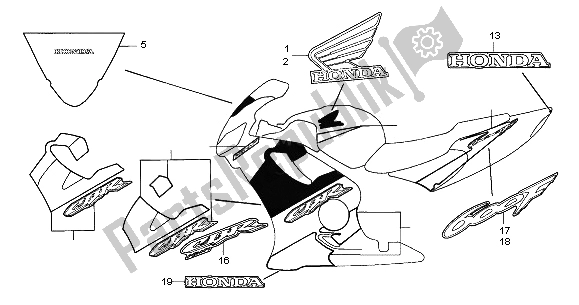 Wszystkie części do Naszywka Honda CBR 600F 2003