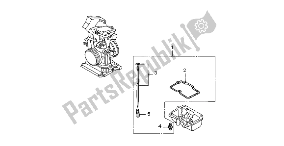 All parts for the Carburetor Optional Parts Kit of the Honda CRF 450R 2007