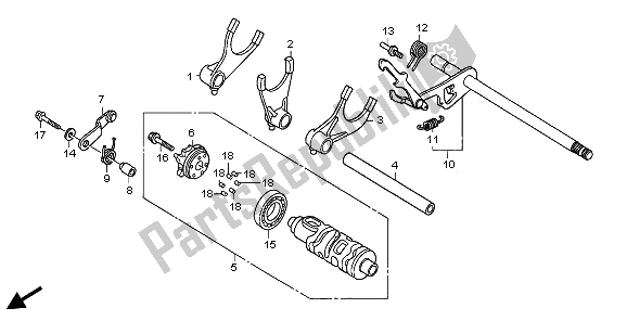 Todas las partes para Tambor De Cambio De Marchas de Honda XL 700 VA Transalp 2009