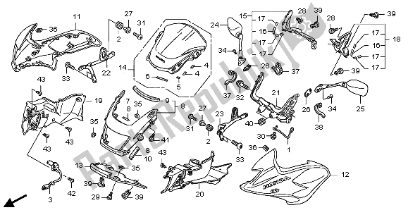 Toutes les pièces pour le Fr. Capot Et Capot Latéral Et Pare-brise du Honda CB 1300 SA 2007