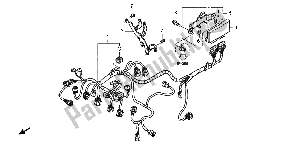 All parts for the Sub Harness of the Honda CBF 1000 FS 2012