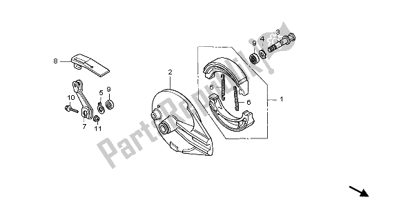 Tutte le parti per il Pannello Freno Posteriore del Honda XR 125L 2006