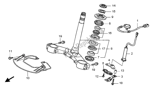 All parts for the Steering Stem of the Honda GL 1800A 2002