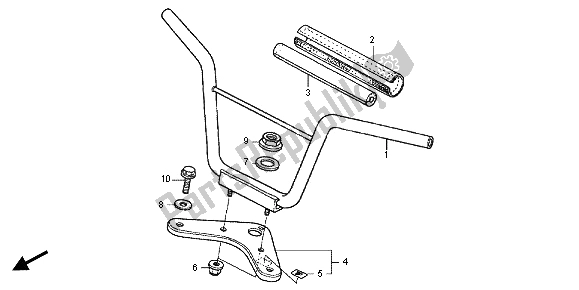 All parts for the Handle Pipe & Top Bridge of the Honda CRF 50F 2012