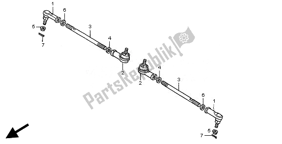 All parts for the Tie Rod of the Honda TRX 680 FA Fourtrax Rincon 2010