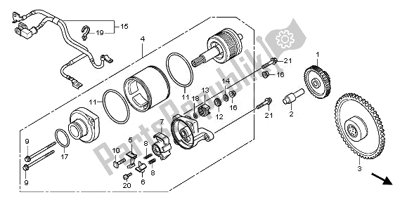 All parts for the Starting Motor of the Honda SH 125S 2011