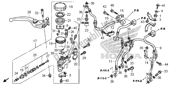 All parts for the Fr. Brake Master Cylinder of the Honda CB 1000 RA 2013