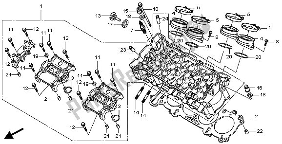 Alle onderdelen voor de Cilinderkop van de Honda CBR 1000 RA 2011
