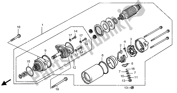 Toutes les pièces pour le Demarreur du Honda GL 1800A 2002