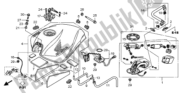 Toutes les pièces pour le Réservoir D'essence du Honda CB 600 FA Hornet 2010