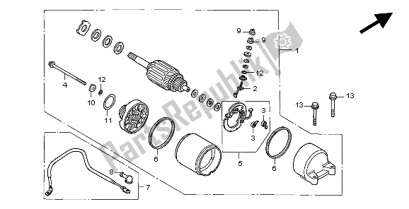 Tutte le parti per il Motore Di Avviamento del Honda CLR 125 1999