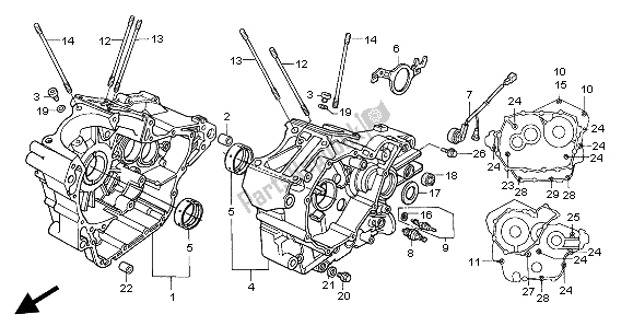 Todas las partes para Caja Del Cigüeñal de Honda XL 650V Transalp 2004