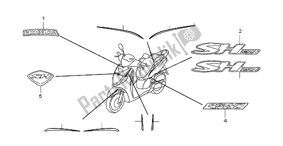 All parts for the Mark of the Honda SH 125S 2008