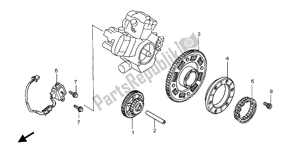 Todas las partes para Generador De Impulsos Y Embrague De Arranque de Honda XL 1000V 2002