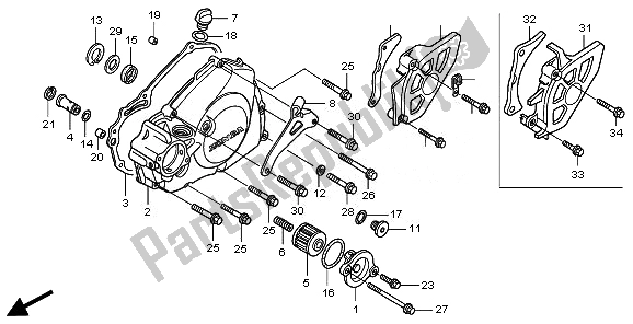 Todas las partes para L. Tapa Del Cárter de Honda CRF 450R 2008