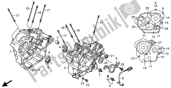 All parts for the Crankcase of the Honda VT 750S 2011