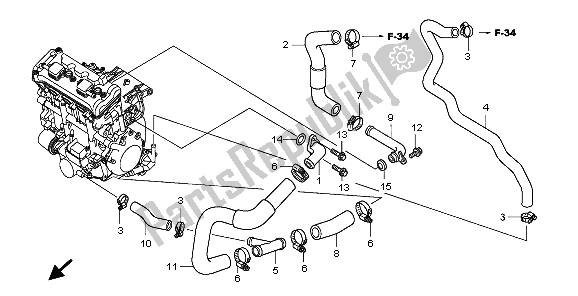 Tutte le parti per il Tubo Dell'acqua del Honda CBF 1000A 2009