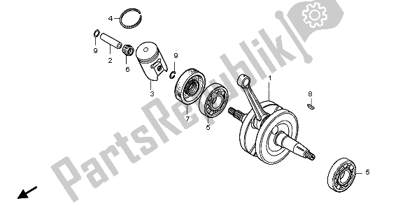 Todas as partes de Virabrequim do Honda CR 85 RB LW 2007