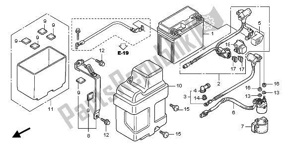 Toutes les pièces pour le Batterie du Honda TRX 450 ER 2008