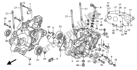 All parts for the Crankcase of the Honda TRX 450 ER Sportrax 2009