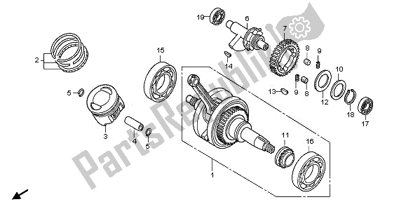 Todas las partes para Cigüeñal Y Pistón de Honda CBR 125 RW 2011