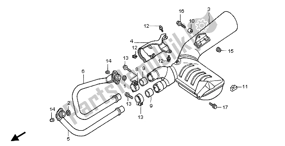 All parts for the Exhaust Muffler of the Honda NTV 650 1995