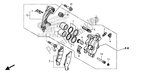 Alle onderdelen voor de Remklauw Voor van de Honda CRF 450R 2014