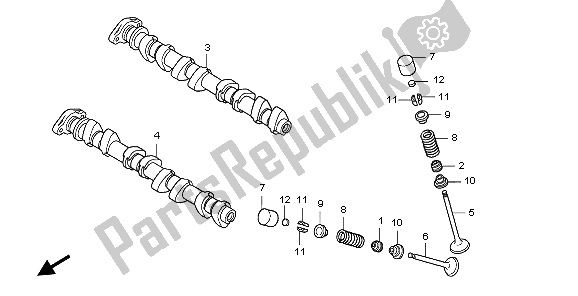 Toutes les pièces pour le Arbre à Cames Et Soupape du Honda CB 1000 RA 2009