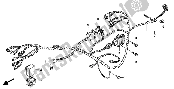 All parts for the Wire Harness of the Honda TRX 250 EX Sportrax 2007