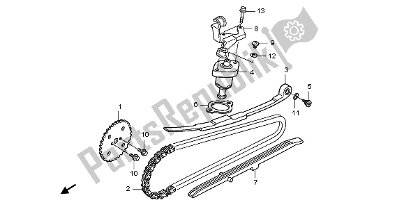 All parts for the Cam Chain & Tensioner of the Honda PES 125R 2012
