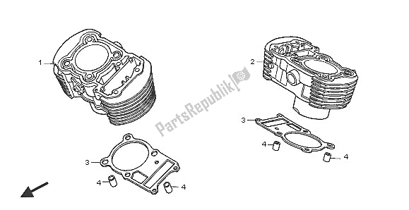 Todas las partes para Cilindro de Honda VT 750C 2005