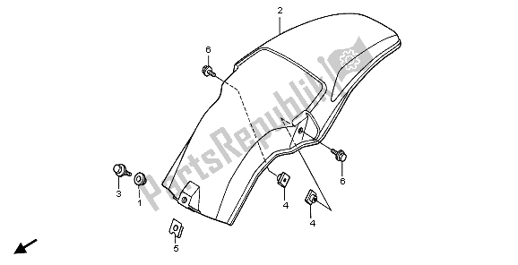 All parts for the Rear Fender of the Honda CR 80R SW 1998
