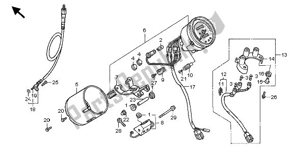 Alle onderdelen voor de Meter (mph) van de Honda VT 600C 1998
