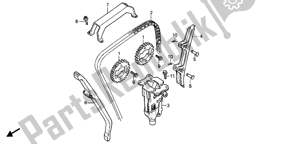 Todas as partes de Corrente De Came E Tensor do Honda CBR 1000F 1990