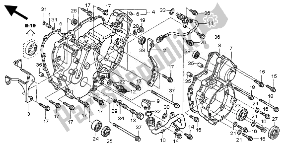 All parts for the Rear Crankcase Cover of the Honda TRX 680 FA Fourtrax Rincon 2010