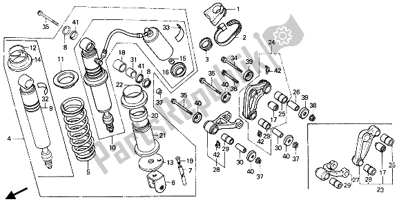 Todas las partes para Cojín Trasero de Honda MTX 200 RW 1985