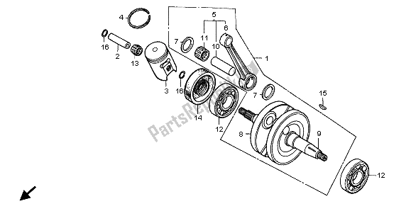 Todas las partes para Cigüeñal Y Pistón de Honda CR 80 RB LW 1999