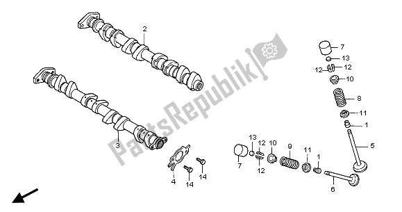 Tutte le parti per il Albero A Camme E Valvola del Honda CBR 600F 2005