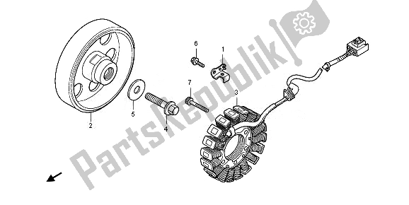 All parts for the Generator of the Honda CB 1000 RA 2010
