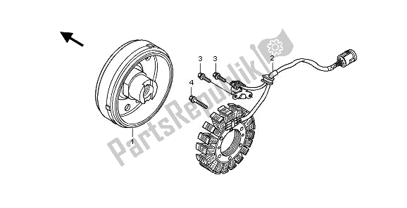 Tutte le parti per il Generatore del Honda TRX 420 FE Fourtrax Rancher 4X4 ES 2010