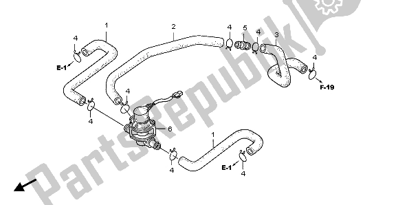 All parts for the Air Injection Control Valve of the Honda CB 1300A 2007