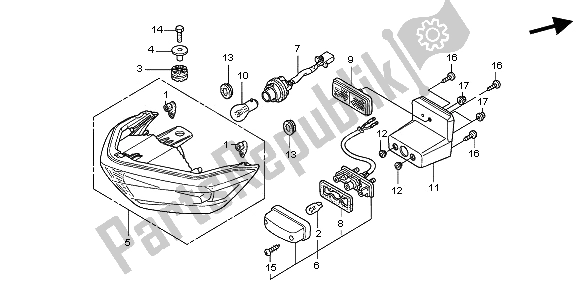 Toutes les pièces pour le Feu Arrière du Honda CBR 125 RS 2006