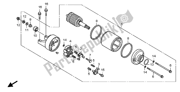 All parts for the Starting Motor of the Honda CB 1300 SA 2009