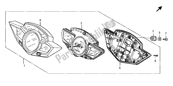 All parts for the Meter (mph) of the Honda VFR 1200F 2012