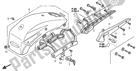 All parts for the Rear Fender & Grab Rail of the Honda VTX 1800C1 2005