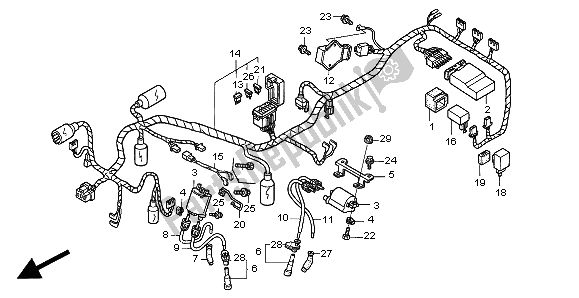 Tutte le parti per il Cablaggio E Bobina Di Accensione del Honda NT 650V 1998