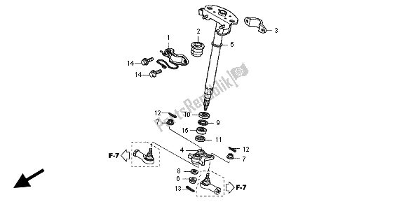 All parts for the Steering Shaft of the Honda TRX 420 FA Fourtrax Rancher AT 2012