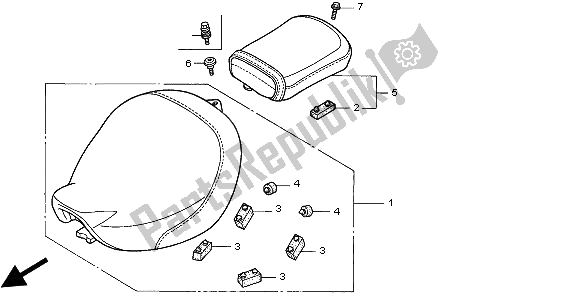 All parts for the Seat of the Honda VT 750C 1997