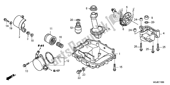 All parts for the Oil Pan & Oil Pump of the Honda CBF 1000 FA 2012